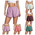 thumbnail image 1 of Gpoecd Casual Athletic with Built in Liner High Waist Loose Fit Yoga Running Workout Comfortable Breathable Summer Sweatpant Shorts Women Plus Size Cargo Sweatpants for Women Light Purple,M, 1 of 5