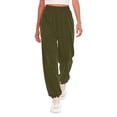 thumbnail image 1 of Gpoecd Straight Leg Sweatpants for Women Women'S High Waist Jogger Pants Athletic Track Pants with Pockets Adjustable Elastic Ankle Loose Fit for Yoga Running Casual Exercise Pants for Women Green,L, 1 of 4
