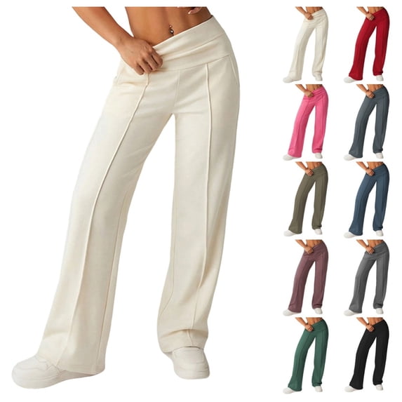 Gpoecd Sweatpants for Women High Waisted Wide Leg Pants Soft Casual Trousers Elastic Comfort Fit Flowy Joggers for Outdoor Running Yoga Womens Athletic Pants Beige,S