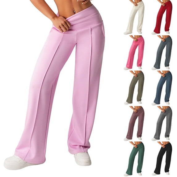 Gpoecd Sweatpants for Women High Waisted Wide Leg Pants Soft Casual Trousers Elastic Comfort Fit Flowy Joggers for Outdoor Running Yoga Womens Athletic Pants Pink,S