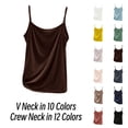 thumbnail image 1 of Gpoecd Tank Tops with Built in Bras Women Soft Strap Camisole for Home and Casual Wear Comfortable Layering All Season Basic with Camisoles for Women 01_Coffee,XL, 1 of 3