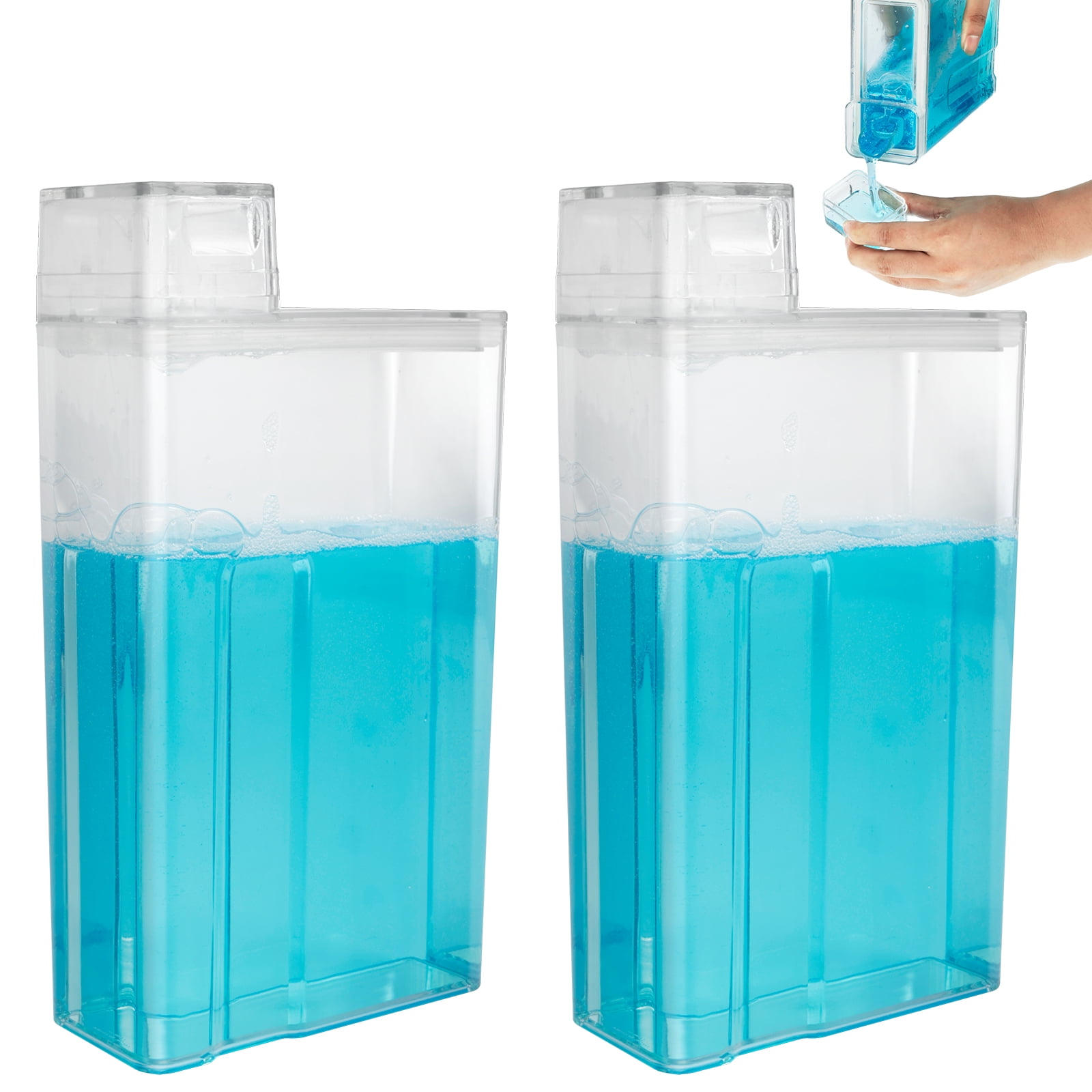 Gpoty 1.2L Laundry Detergent Dispenser,2Pcs Large Capacity Laundry Soap Containers Transparent
