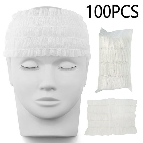 Gpoty 100 Pcs Disposable Spa Non-woven Headbands, 100 Count