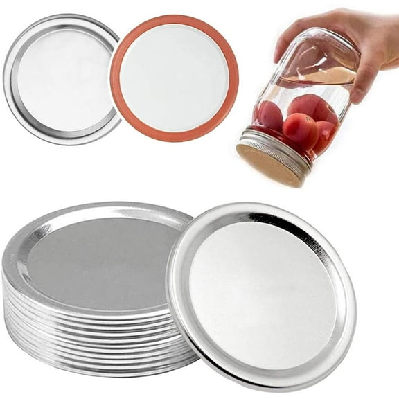 Gpoty 100Count, Regular Mouth Canning Lids For Ball, Kerr Jars - Split-type Metal Mason Jar Lids For Canning - Food Grade Material, 100% Fit & Airtight For Regular Mouth Jars