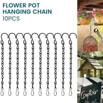 Gpoty 10pcs Replacement Hanging Chains 9.5" Steel Hanging Basket Chain Garden Plant Hanger Chains with Hook Clip Home Hanging Extension Chain for Bird Feeders Wind Chimes