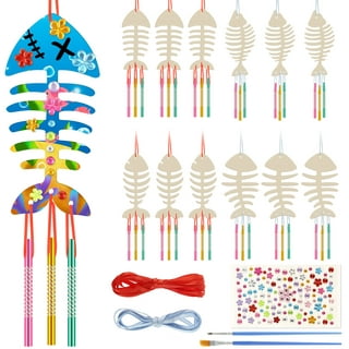 keusn 1pack winter wind chime kit for kids make your own wooden wind chime  diy wood hanging decorations art craft coloring handicrafts gift handmade  wood craft stuff kit for garden home 