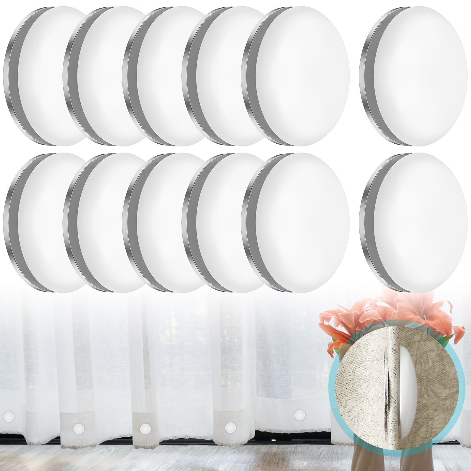 Gpoty 12 Pairs Shower Curtain Weights Waterproof Reusable Shower Curtain Weights Strong