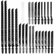 Gpoty 25pcs Jig Saw Blade Set High Carbon Steel Assorted Blades T-shank Fast Cut Down Jigsaw Blade Professional Jig Saw Cutter Accessories
