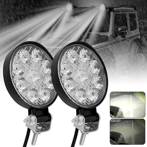 Gpoty 2Pcs LED Work Light 480W Car Truck LED Headlight Round LED Light 6000K 5000LM Headlamp for Off-Road Auto Car Van Truck SUV Working Driving Lights
