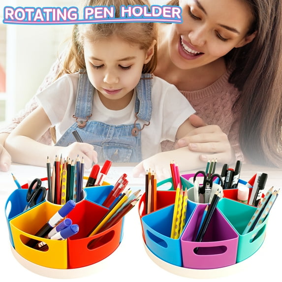 Gpoty 360 Degree Rotating Makeup Organizer,Rotating Art Supply Desk Organizer,Pencil Holder Organizer, Desktop Storage Caddy(10'')