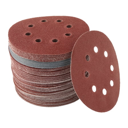 "Gpoty 5-inch 8-hole Hook And Loop Sanding Discs 100pcs, 80/180/ 240/320/ 400/800/ 1000/1500/ 2000/3000 Assorted Grits Sandpaper - Pack Of 100"