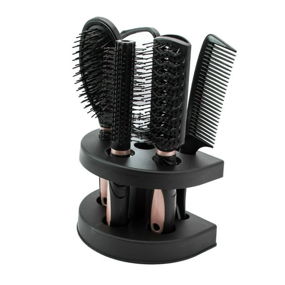 Gpoty 5pcs Hair Brush Set Professional Salon Hairbrush Mirror Womens Makeup Hand Comb Set