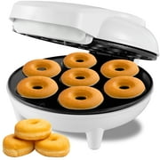 Gpoty Donut Maker,Mini Donut Maker Machin for Kid-Friendly Breakfast, Snacks & Desserts with Non-Stick Surface, Makes 7 Doughnuts Electric Doughnut Maker