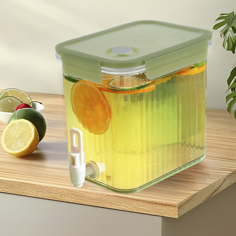 Glass Cold Kettle With Faucet In Refrigerator Drink Dispenser For