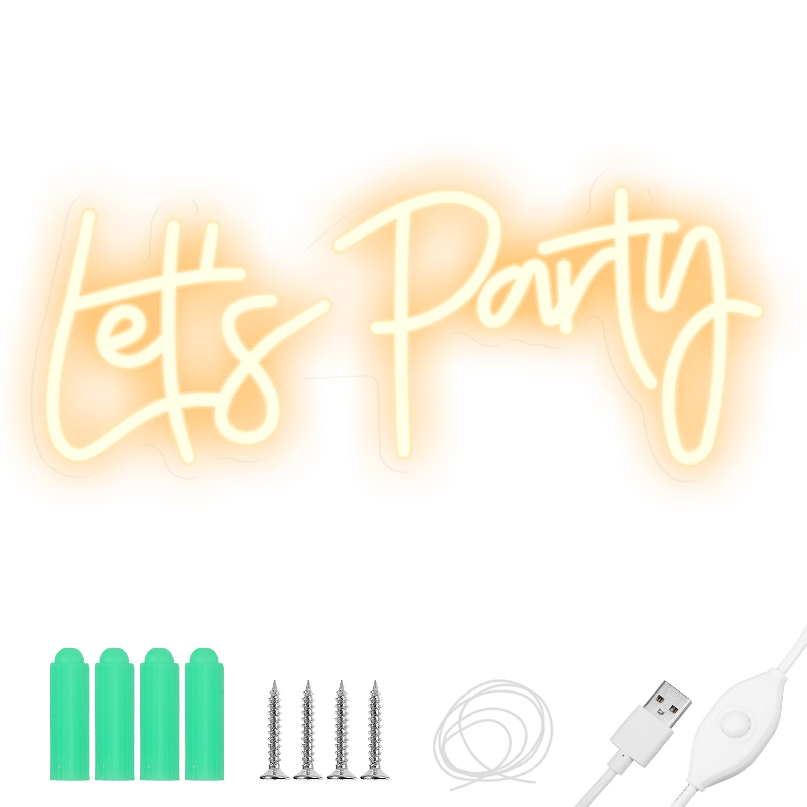 Gpoty Neon Sign,Let's Party LED Neon Light Signs USB Power for Home ...
