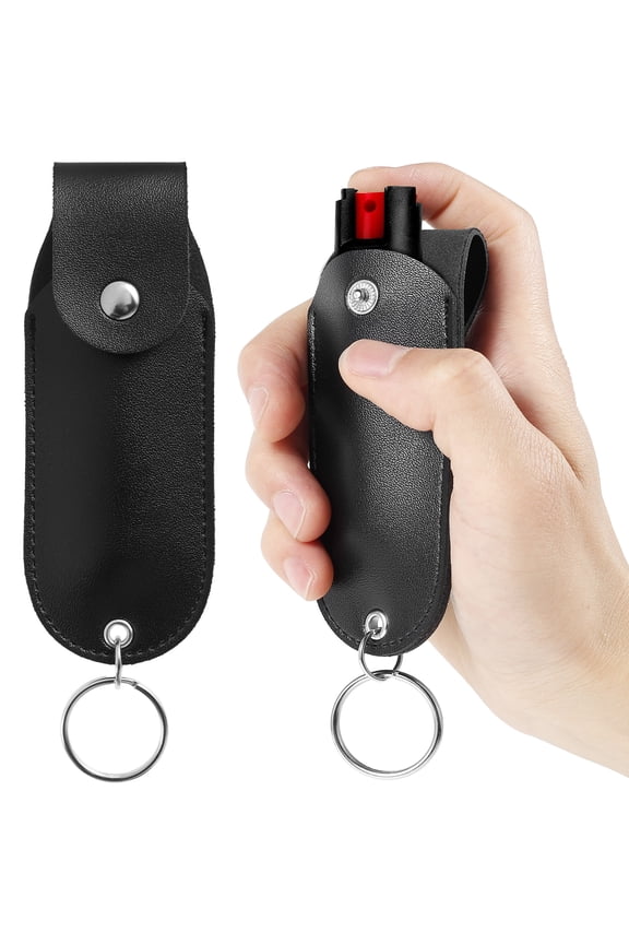 Gpoty Self Defense Pepper Spray Pouch,Portable Pepper Spray Compact Size Women Leather Pouch Keychain Maximum Strength Grade Formula Best Self Defense Tool Pouch