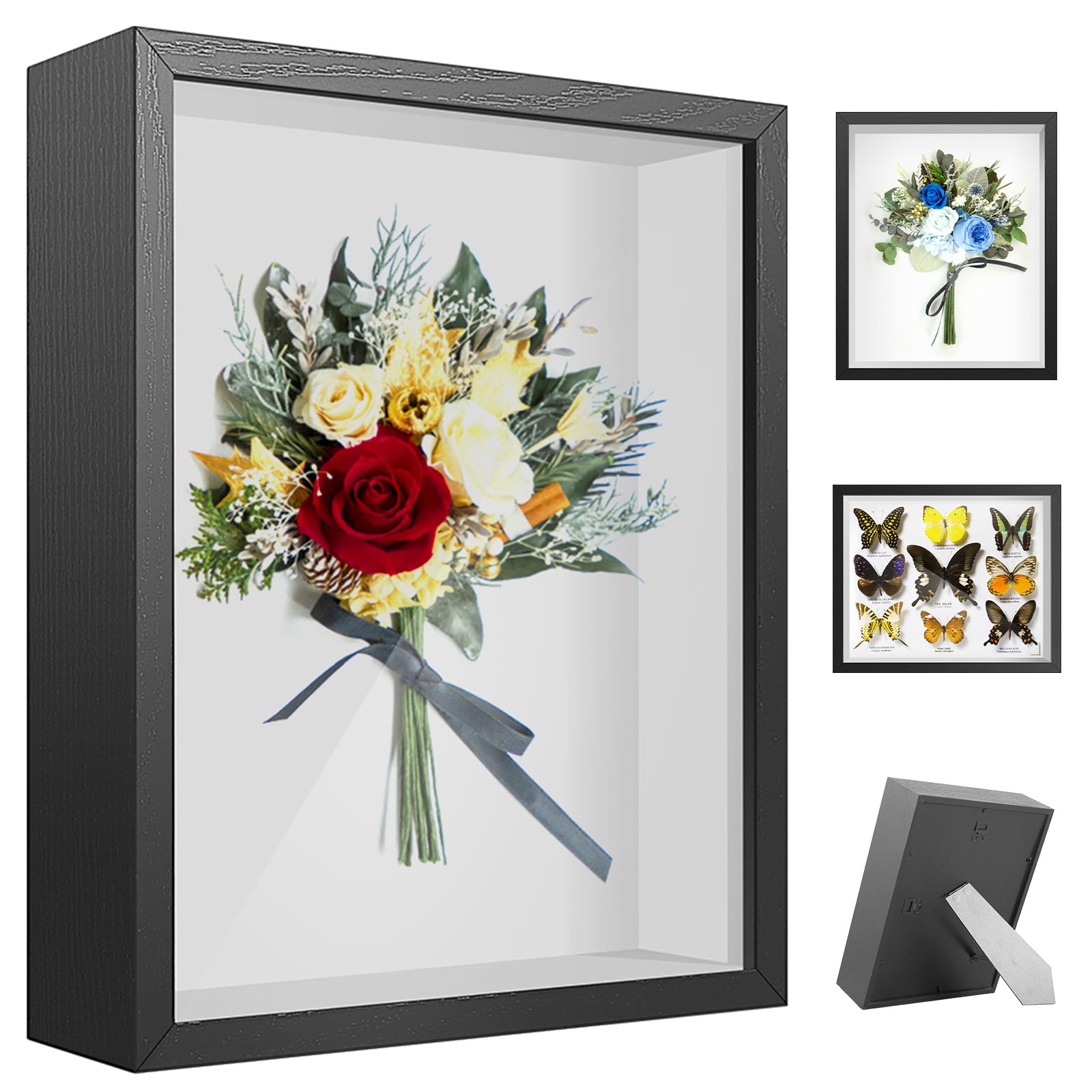 Gpoty Shadow Box Frame,8x10x2in Shadow Box Picture Frame,Wall Mounted Shadow Box Display Cases
