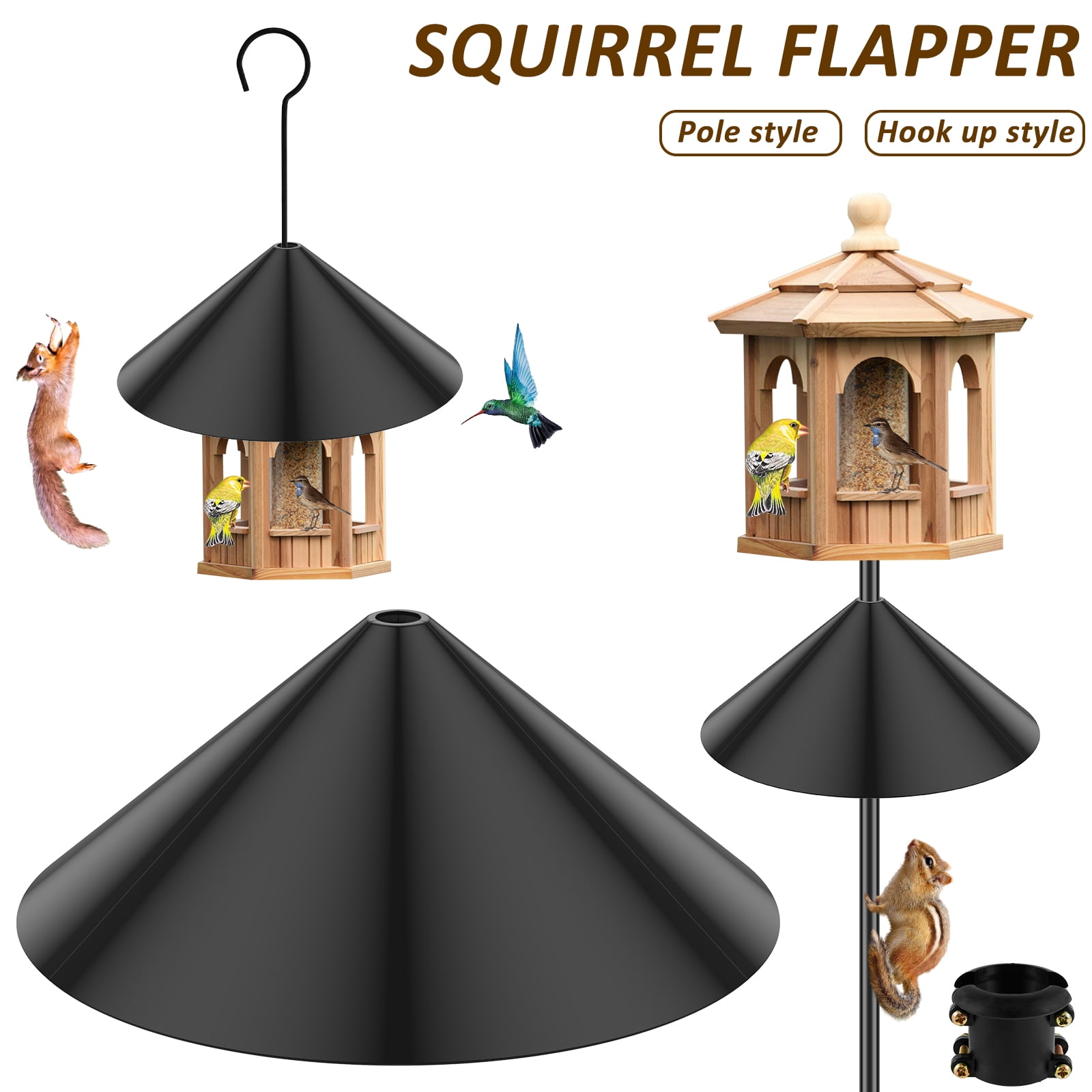 Gpoty Squirrel Baffle for Bird Feeder Pole,Wrap Around Squirrel Baffle
