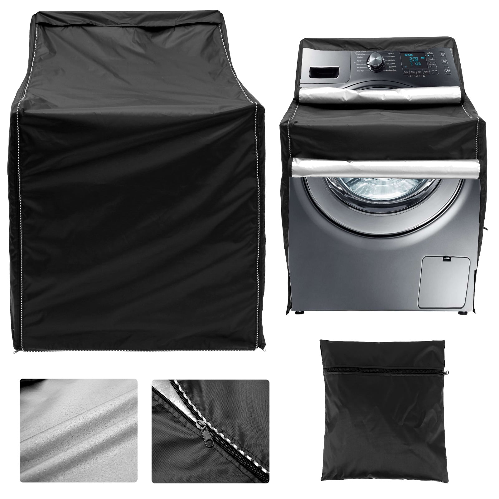 Gpoty Washing Machine Cover with Zipper,Washer Dryer Cover 210D Oxford