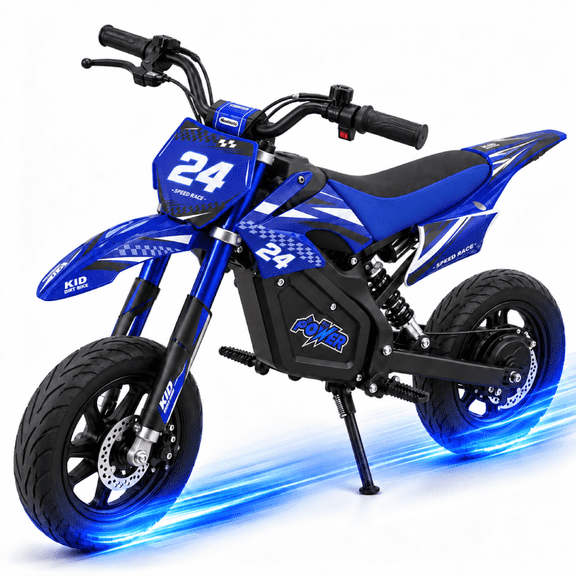 Gpower 36V Electric Dirt Bike for Kids 5-12, Peak 500W Kids Dirt Bike, 3-Speed,Up to 15.5 MPH,Blue