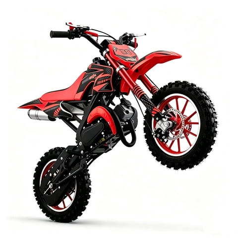 Gpower 49cc Dirt Bike for Kids 6-15,2-Stroke Gas Powered Mini Dirt Bike,1.5L Fuel Capacity,1-Seater,Red