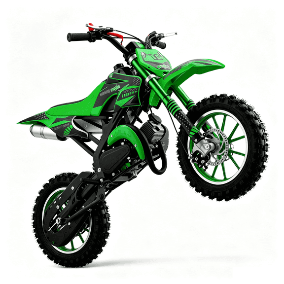 Gpower 49cc Dirt Bike for Kids 6-15,2-Stroke Gas Powered Mini Dirt Bike,1.5L Fuel Capacity,1-Seater,Green