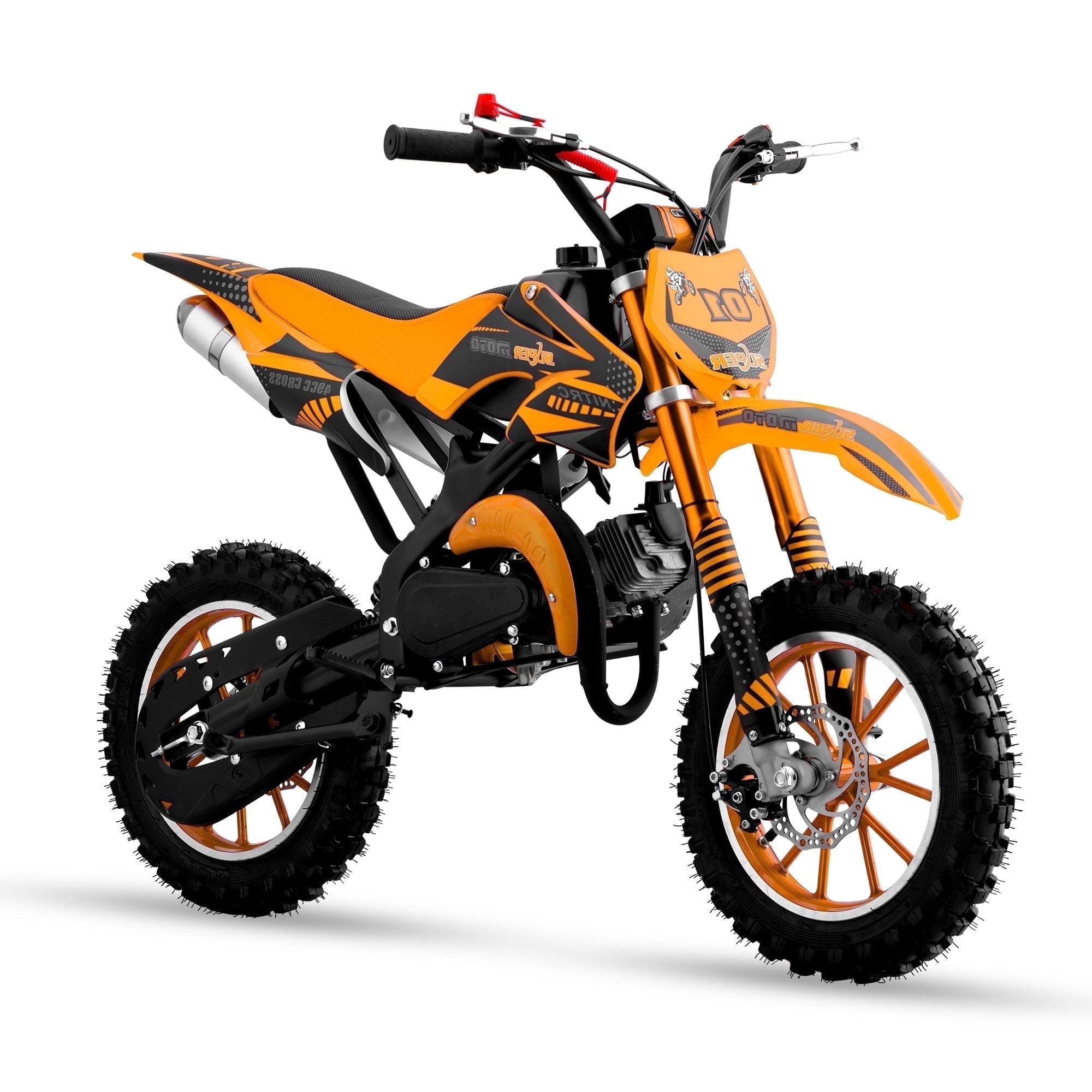 Gpower Gasoline 49cc Dirt Bike for Kids 6-15,2-Stroke Gas Power Mini Dirt Bike,1-Seater,Orange