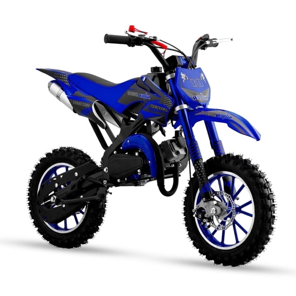 Gpower 49cc Dirt Bike for Kids 6-15,2-Stroke Gas Powered Mini Dirt Bike,1.5L Fuel Capacity,1-Seater,Blue