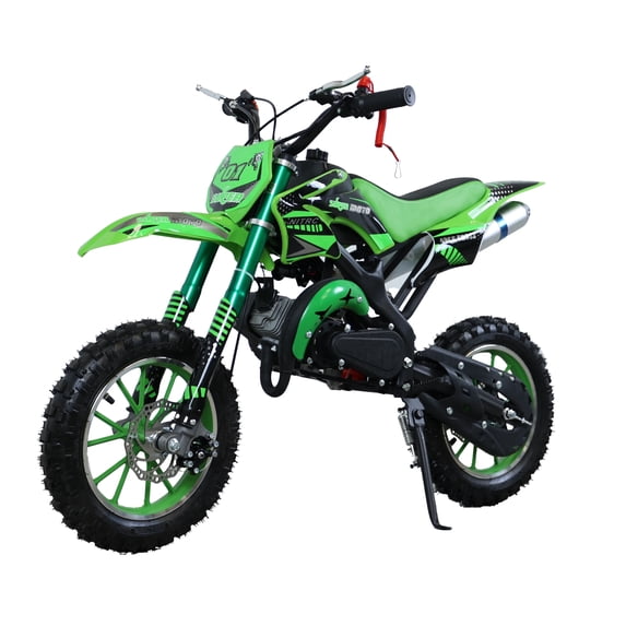 Gpower Gasoline 49cc Dirt Bike for Kids 6-15,2-Stroke Gas Power Mini Dirt Bike,Green
