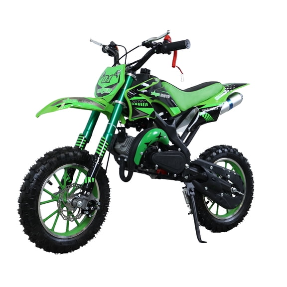 Gpower Gasoline 49cc Dirt Bike for Kids 6-15,2-Stroke Gas Power Mini Dirt Bike,Green