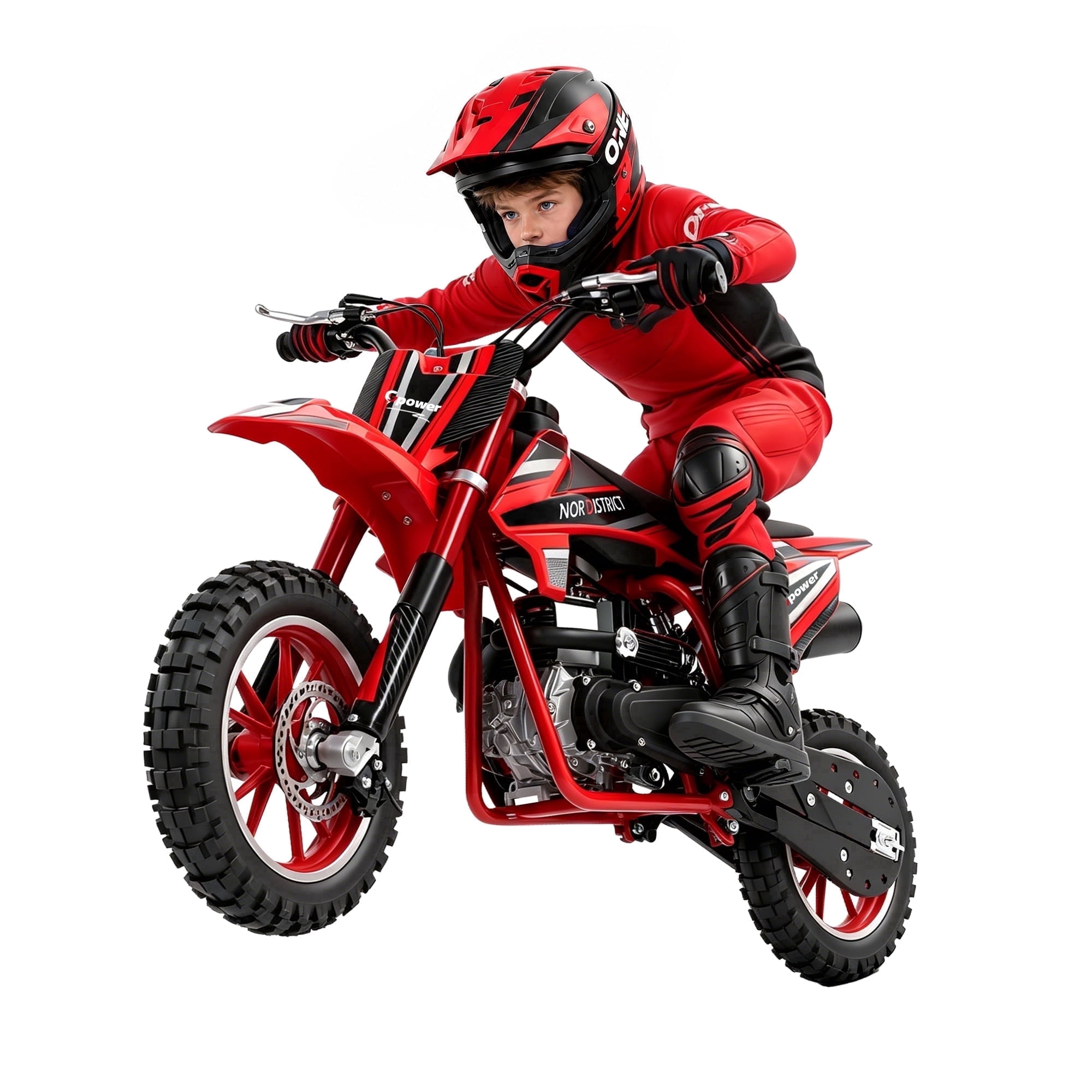 Gpower 50cc 4-Stroke Dirt Bike for Kids 8-14, Gas Power Mini Dirt Bike,1-Seater,Red