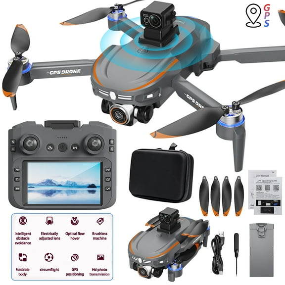 Gps Brushless Drone With Dual Cameras, Screen Remote Control, 5G Transmission And Laser Obstacle Avoidance For Kids Adults And Beginners 11.22X11.25X3.34In 1.3Lb