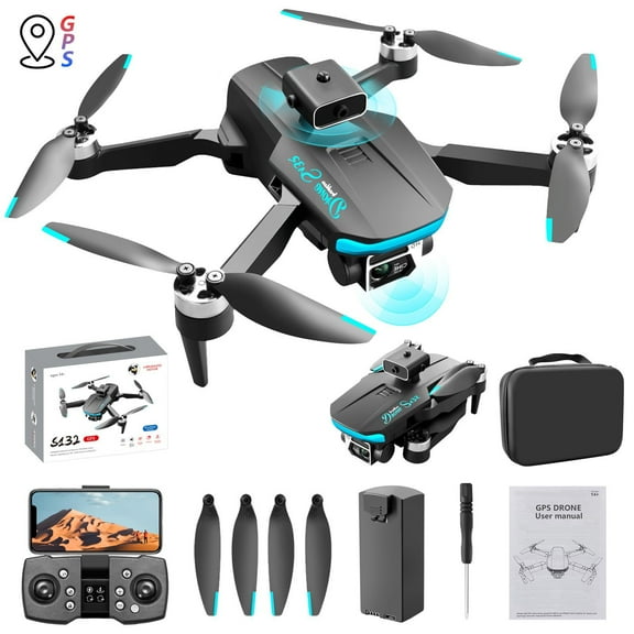 Gps Drone With 4K Camera Auto Return Follow Me Brushless Motor Foldable Quadcopter Includes Remote Control 11.1X10.23X2.95 Inches