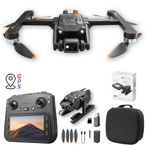 Gps Drone With 5.9 Inch Screen Remote Control Brushless Motor 5G Transmission 4K Camera Storage Card Reader