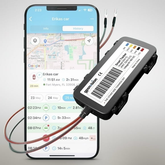 Gpsnvision Smart 4G LTE GPS Tracker for Vehicles - Portable Hidden Tracking Devices for Car, Truck, Van, Motorcycle, Easy 2-Wire Installation - Subscription Required
