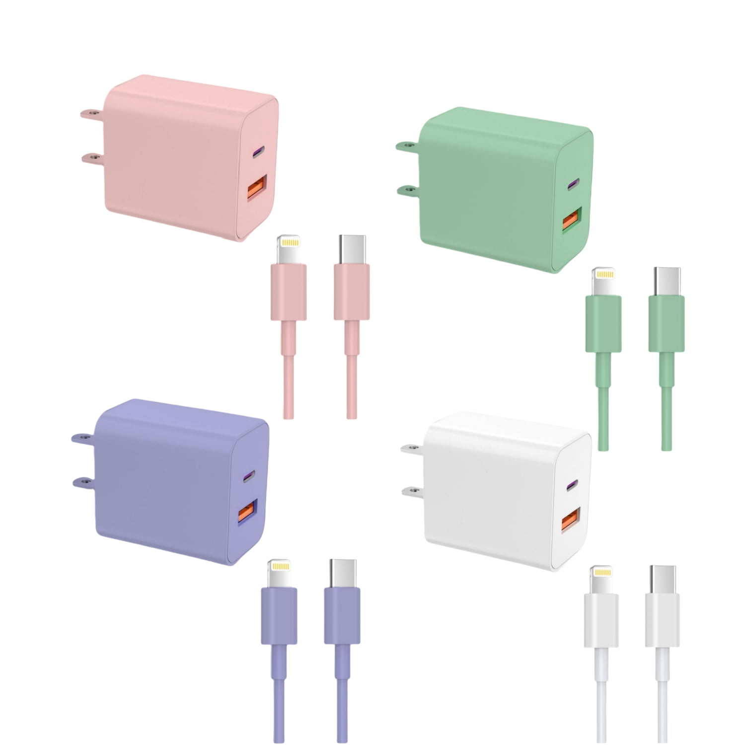 Gqohrt USB C Charger with Phone Charger, Dual Port USB Fast Wall Charger Block, 6FT Super Fast Charger Cable Included, New