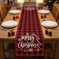 thumbnail image 1 of Gqqkzmb Red Plaid Christmas Table Runner Winter Holiday Table Decor Merry Christmas Centerpiece for Dining Table Washable Christmas Decorations, 1 of 6