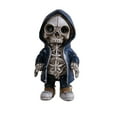 thumbnail image 1 of Gqqkzmb Skeleton Decorations Hooded Skull Figurine Gothic Room Decor Resin Freestanding Spooky Desktop Shelf Tabletop Accent for Halloween Home Party Display and Goth Gifts, 1 of 2