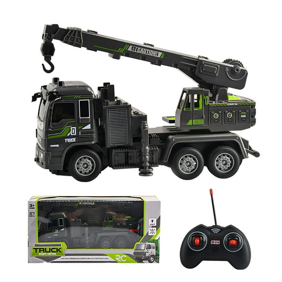 Gqtwoy 1/32 Scale Remote Control Engineering Truck with Four-Way Lighting, Realistic Construction Toy for Kids, Battery Included, Interactive Play and Hand-Eye Coordination, Durable and Safe Design