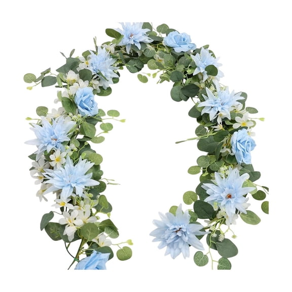 Gqtwoy 1.8m Wedding Simulation Flower Artificial Vine Eucalypt Leaf, Decorative Vines for Wedding Arch, Festive Event Decoration, Versatile Rattan Hanging Decor, Colorful Celebrations