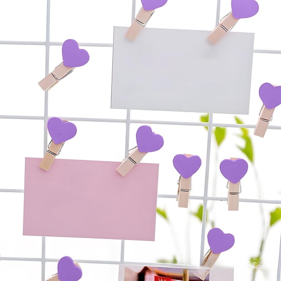 Gqtwoy 10Pcs Valentine's Day Photo Wall Wooden Clips, Heart-shaped Decorative Clips, Perfect for Photo Display, Crafting and Gift Wrapping, Eco-friendly and Durable Design