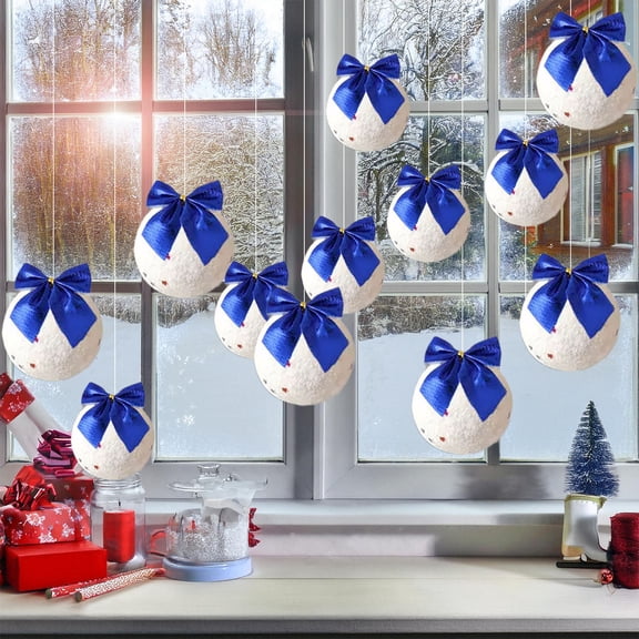 Gqtwoy 12Pcs Christmas Ball Decoration Pendant Snowball Ornament for Tree Holiday Decor, Festive Hanging Accessories, Versatile Christmas Decorations, Shimmering Backdrop Enhancer