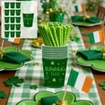 thumbnail image 1 of Gqtwoy 16Pcs St. Patrick's Day Disposable Tableware Set, Green Trefoil Themed Paper Plates Cups Tissues, 7/9 Inch Food-Grade Party Tableware, Irish Holiday Party Decor Supplies Set, 1 of 6