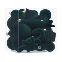 Gqtwoy 28-Pack Flocked Shaped Christmas Balls Decorative Ornaments, Festive Tree Decorations, Unique Holiday Collection, Easy to Hang Christmas Décor, Flocked Finish Ornaments