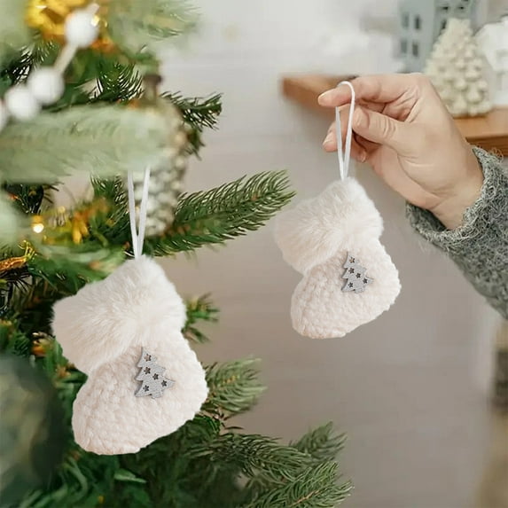 Gqtwoy 2Pcs Christmas Stocking Pendants, Festive Decorations, Winter Ambience, Unique Patterns, Elegant Home Decor, Holiday Ornaments, Stylish Christmas Accessories