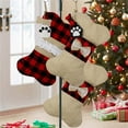 thumbnail image 1 of Gqtwoy 2Pcs Pet Christmas Stocking Dog Paw Plaid Gift Bag, Dog Christmas Socks, Holiday Decoration, Christmas Candy Bags, Flannelette Plaid Stocking, Pet Gift Accessory, 1 of 9