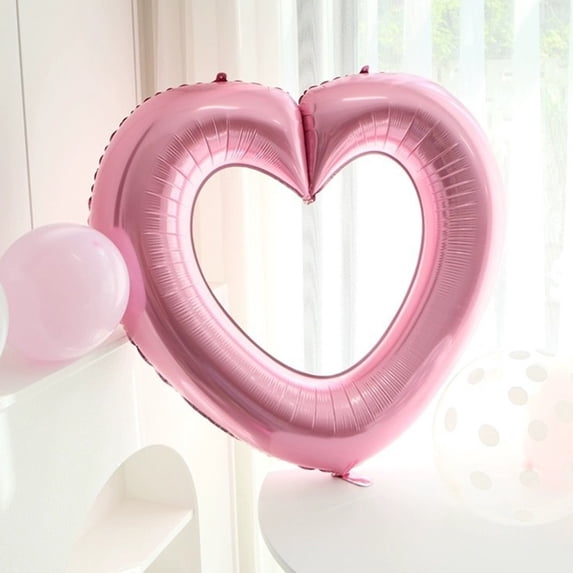 Gqtwoy 33 Inch Large Hollow Balloons, Romantic Party Decorations, Glossy Helium Balloons, Perfect for Valentine's Day and Birthday Events, Flexible and Durable Design, Eye-Catching Photography Props