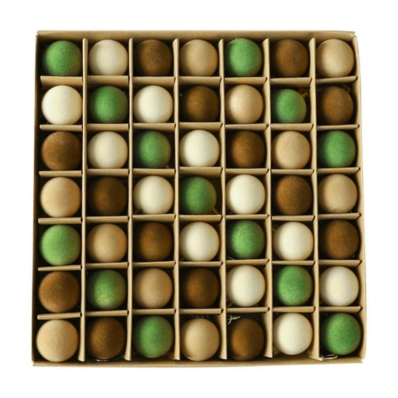 Gqtwoy 49pcs Velvet Christmas Tree Ornaments, Flocked Xmas Hanging Balls, Decorative Christmas Ornaments for Holiday Tree, Doors & Walls, Festive Decorations for Home and Party