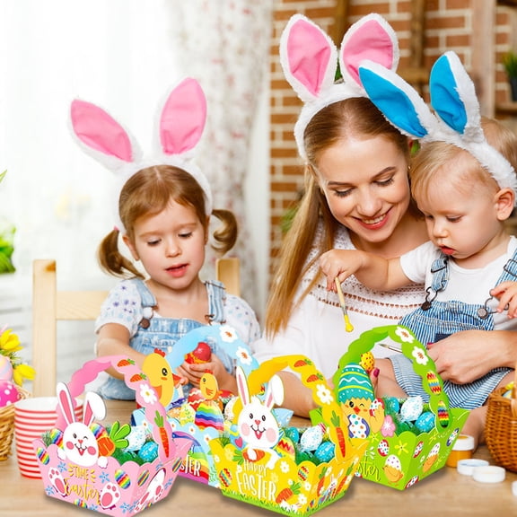 Gqtwoy 4Pcs Easter Cute Gift Box Set, Holiday Party Gift, Festive Surprise Gift Boxes, Decorative Gift Box for Home Decoration, Unique Easter Celebration, Multicolor Design