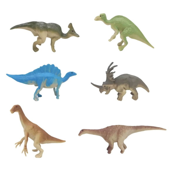 Gqtwoy 6pcs Mini Dinosaur Toy Set - Educational Plastic Dinosaurs for Kids, Party Favors & Gift Bag Stuffers, Multicolor Dinosaur Collection for School & Fun Games